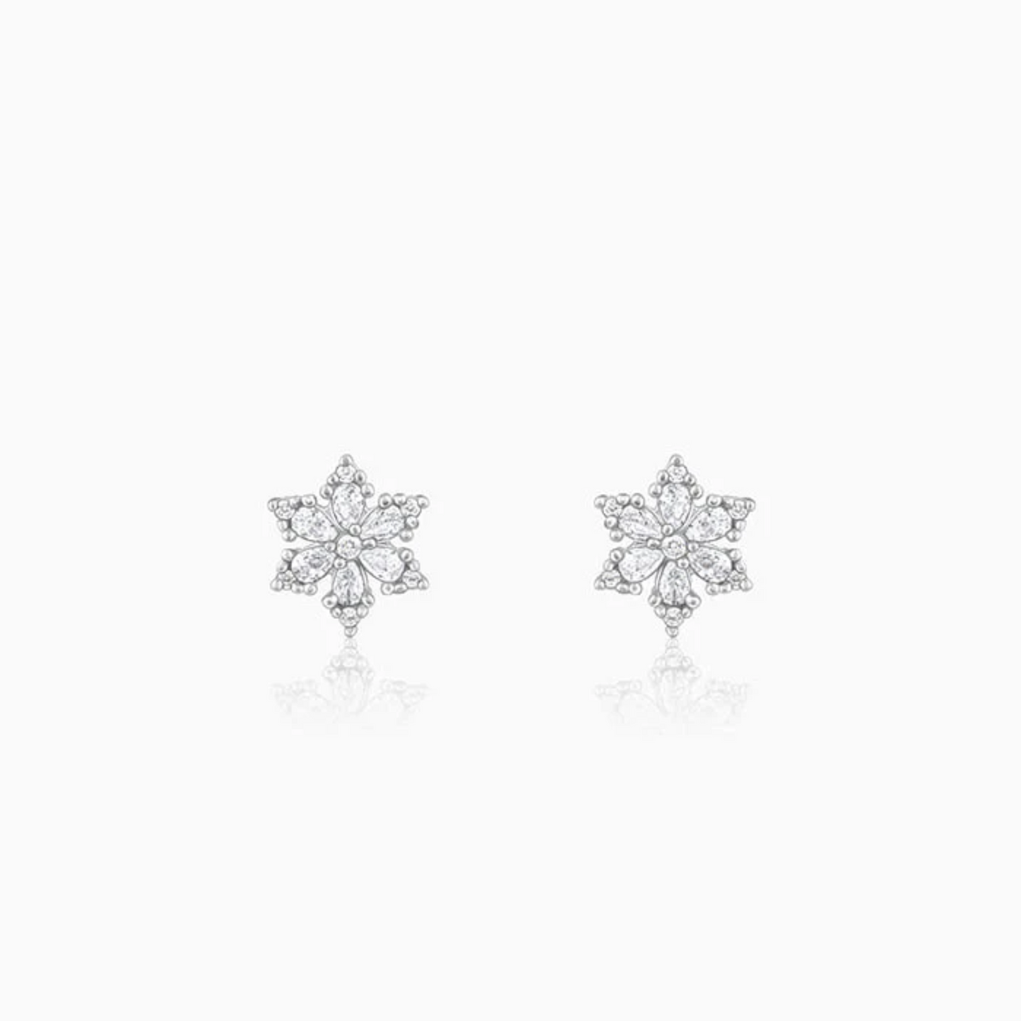 Snowflake Studs 925 Silver Earrings