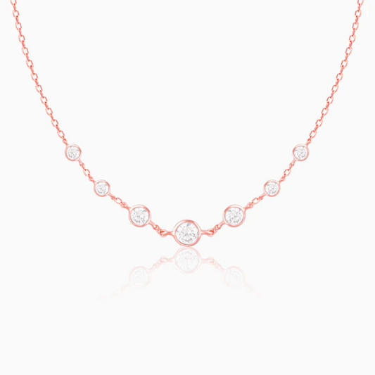 Rose Gold Stoned 925 Silver Necklace