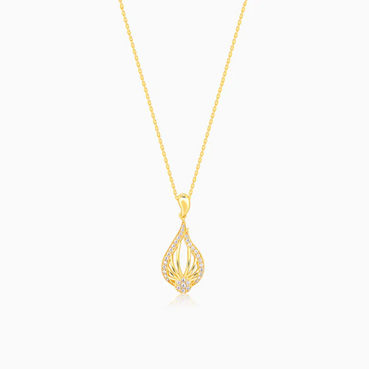 Gold Glint 925 Silver Pendant with Chain