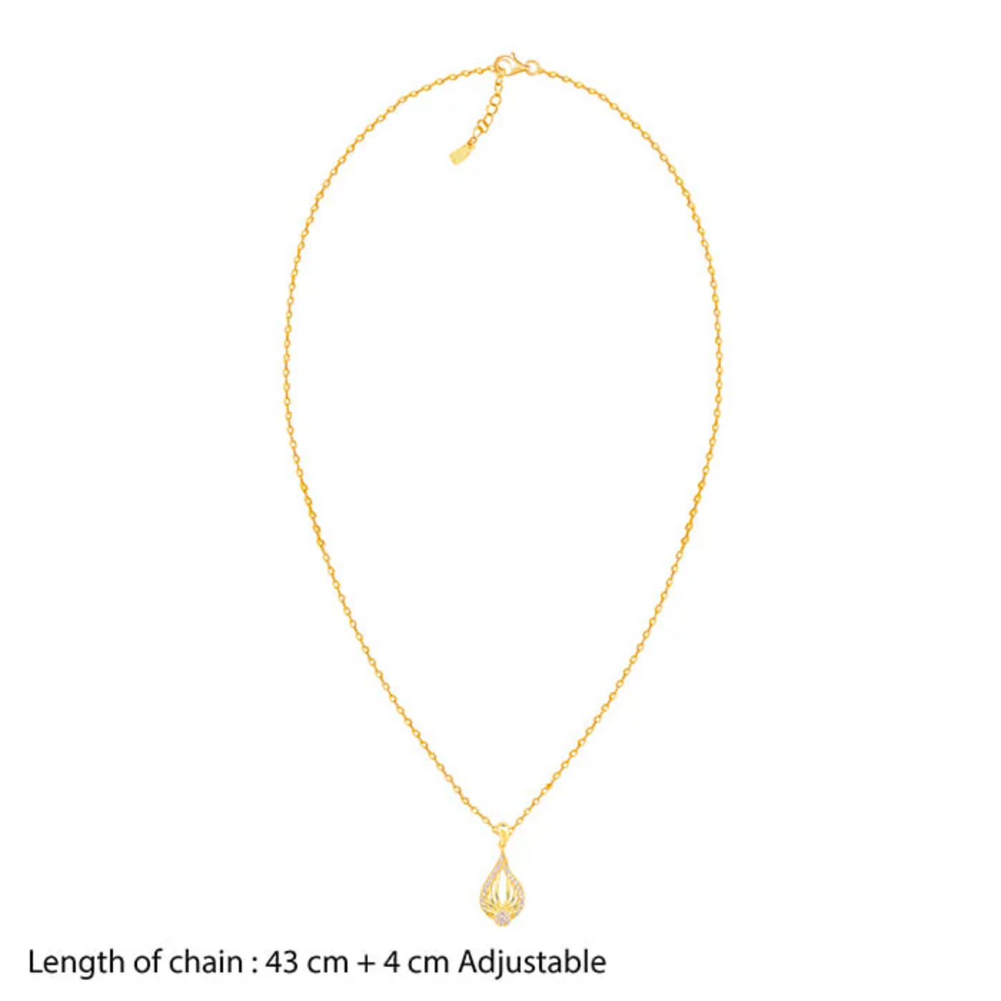 Gold Glint 925 Silver Pendant with Chain