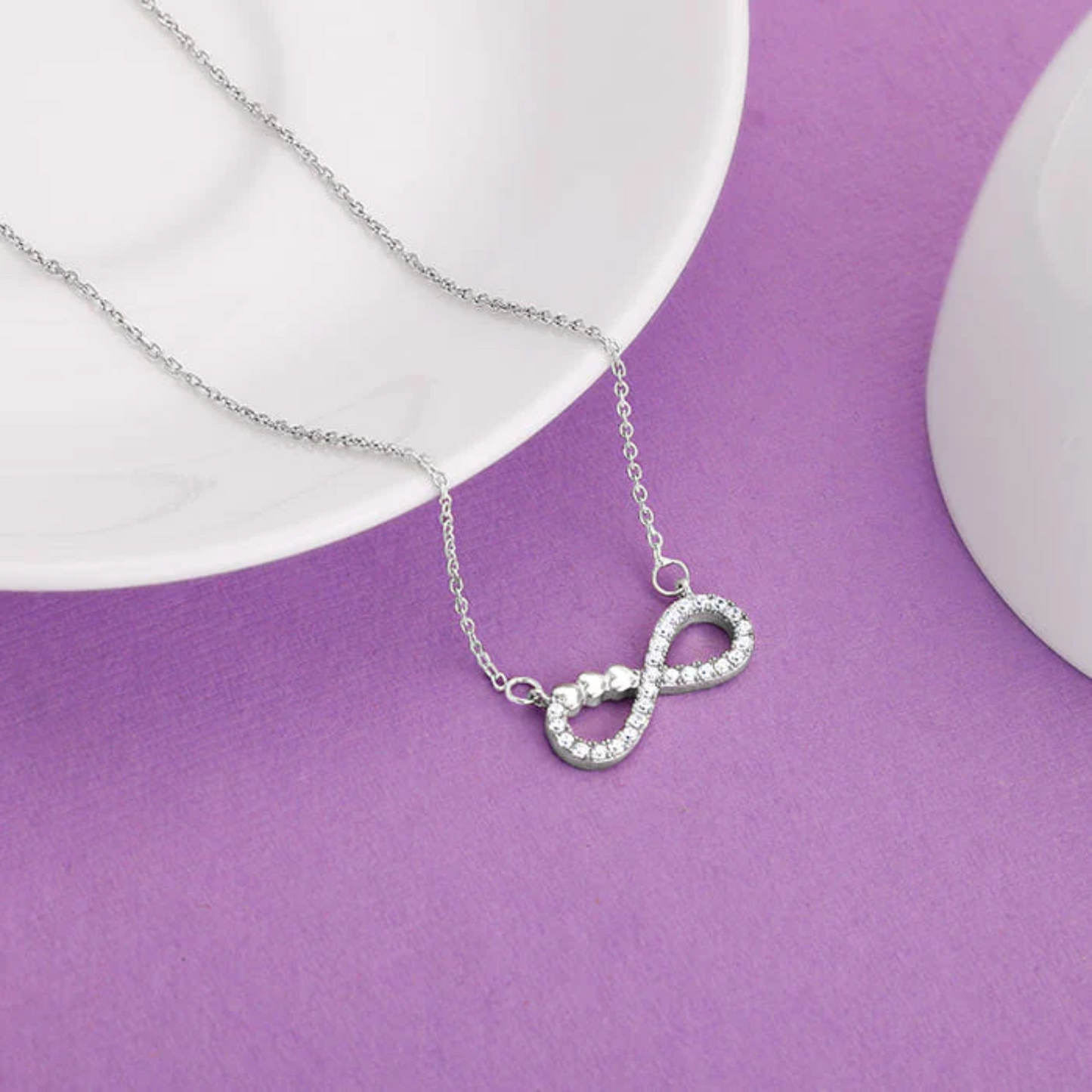 Silver Infinity Heart 925 Silver Necklace