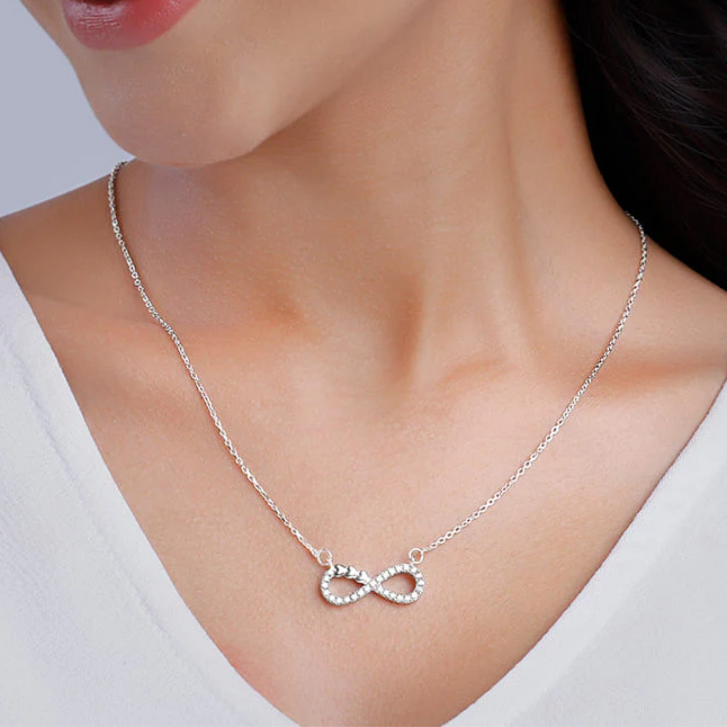 Silver Infinity Heart 925 Silver Necklace