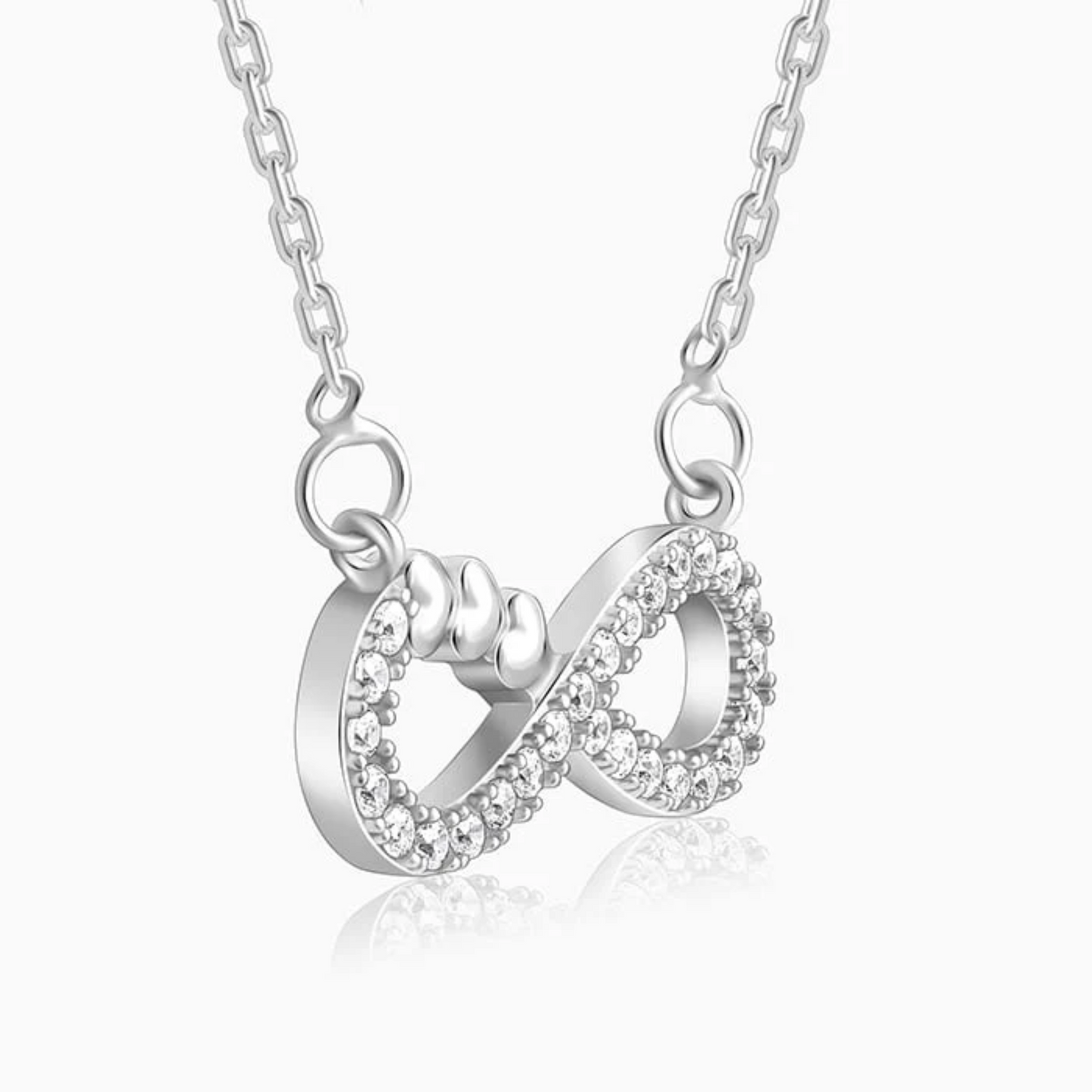 Silver Infinity Heart 925 Silver Necklace