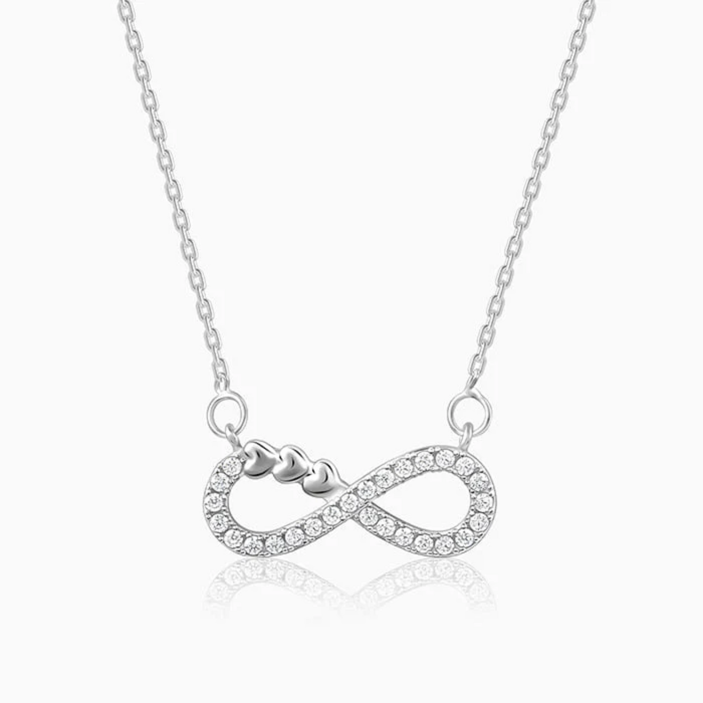 Silver Infinity Heart 925 Silver Necklace