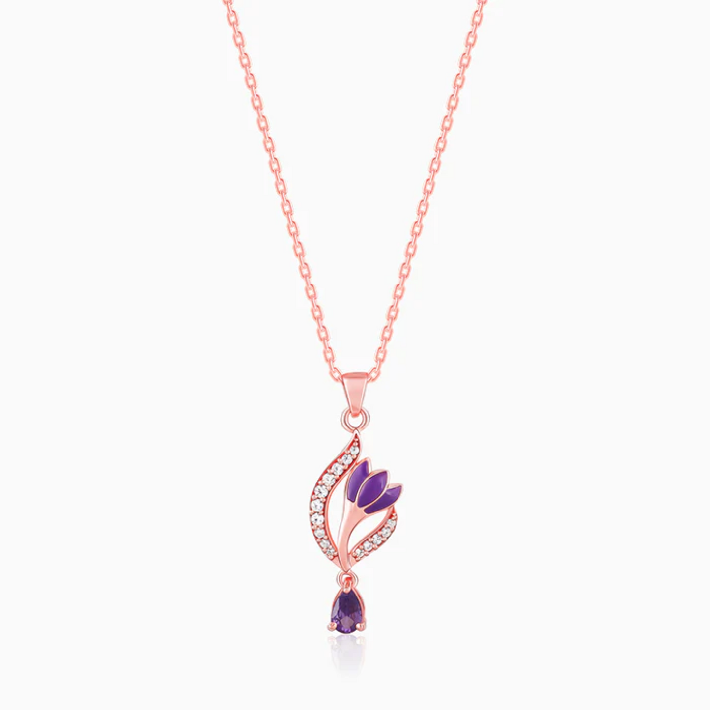 Flowing Crocus 925 Silver Pendant with Chain