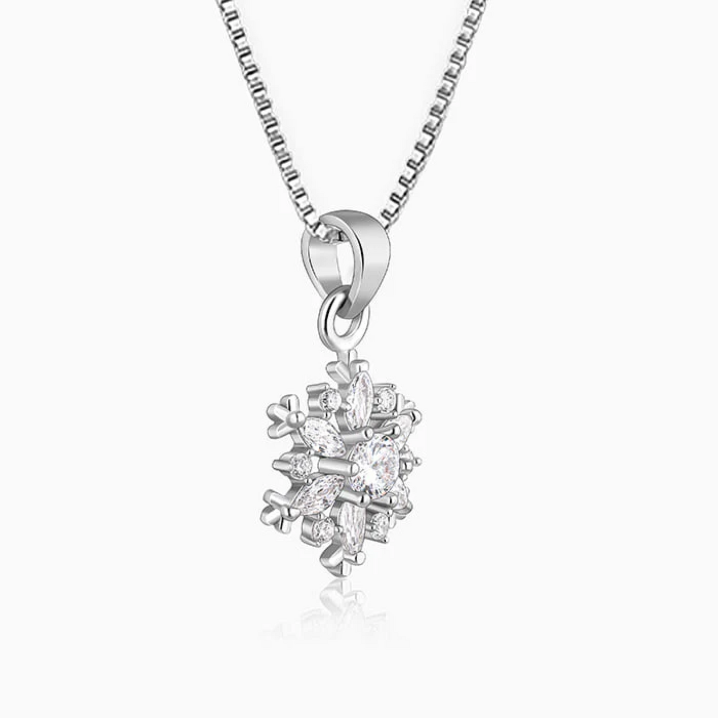 Snowflake 925 Silver Pendant with Chain